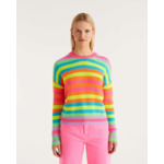 Pull Col Rond Rayures Multicolores Allege