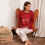 Pyjama femme CANADA terracotta/écru imprimé