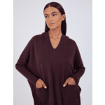 Pull poncho cachemire à capuche Onika CACAO