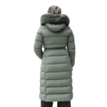 Veste longue pour femme avec capuche et fourrure