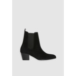 Bottines noires cuir suede