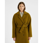 Manteau Eymée en drap de laine vert olive