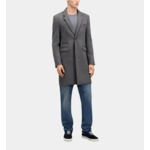 Manteau Classique 3 Boutons Sous Col Cuir Homme