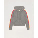 Pull Hoodie Bandes Manches Multicolore Léger