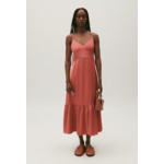 Robe midi satinée terracotta