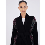 Cardigan laine et cachemire jacquard slave Naja NOIR