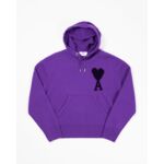 AMI Paris Hoodie met intarsia logo Violet