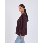 Pull poncho cachemire col V Faustine CACAO