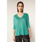 Poncho t-shirt lin Emilie VERT ARDENT