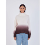 Pull col roulé dip dye cachemire Marine08C ECRU_CACAO