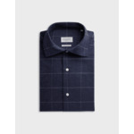 Chemise aristote en coton cachemire marine