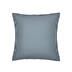 TAIE D'OREILLER | Pure White Percale Lavée - Blue - Finition Black