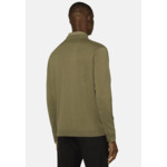 Pull Col Montant Vert Militaire En Coton Et Soie