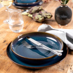 Crafted Denim assiette à soupe, ⌀22 cm, bleue