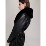 Manteau long effet cuir