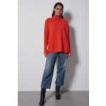 Pull poncho col roulé cachemire Margareth ORANGE