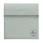 HOUSSE DE COUETTE | Pure White Percale Lavée - Light Green - Finition Black