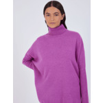 Pull poncho col roulé cachemire Margareth ORCHIDEE