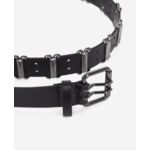 Ceinture En Cuir Avec Pieces Metalliques