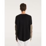 Pull Misha Colorblock Pull cachemire col v oversize liquette, 2 fils