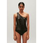 Body asymétrique sequins noir