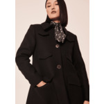 Manteau Marin-noir en drap caban