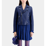 Blouson Perfecto En Cuir Bleu