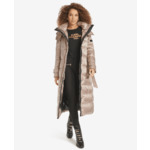 CONTRAST MAXI BELTED PUFFER