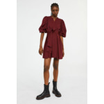 Robe bordeaux courte cache cœur