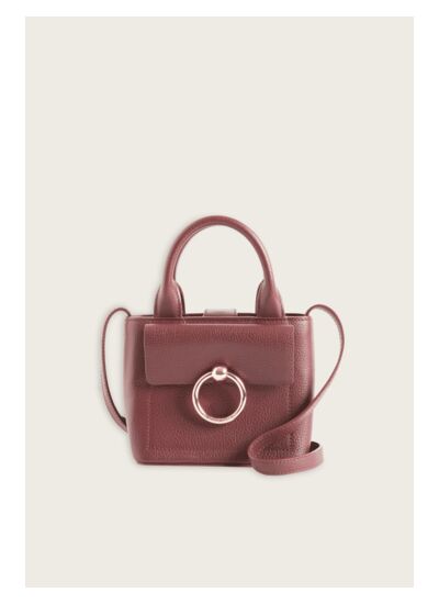 Mini sac Anouck cuir grainé bordeaux