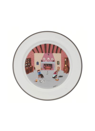 Design Naif assiette plate motif cheminée