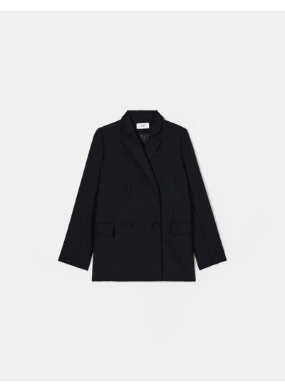 Veste Vaella-Veste de tailleur esprit smocking noir