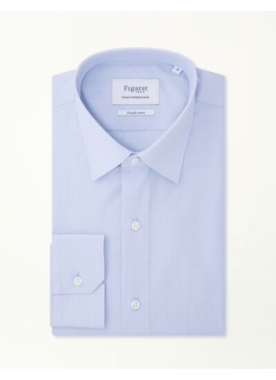 Chemise Contemporaine en fil-à-fil bleu