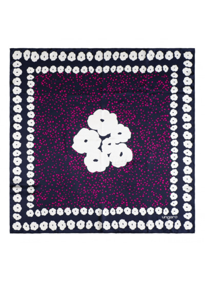 Foulard soie Giada Navy -  90 cm x 90 cm