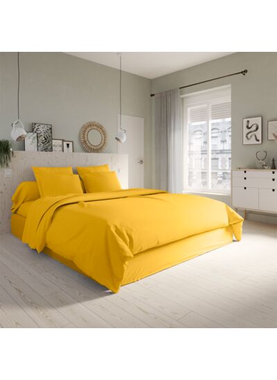 Housse de couette Studio Coton Jaune