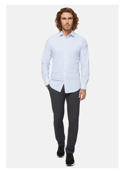 Chemise Bleu Clair En Nylon Extensible Coupe Slim