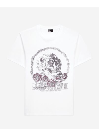 T-Shirt Manches Courtes Avec Print Skull And Roses Homme