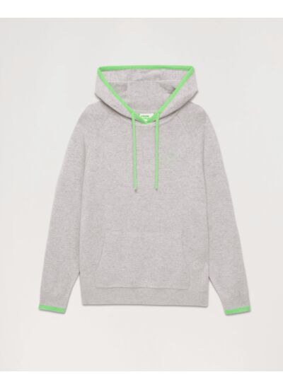 Pull Hoodie Liserets Contrastes Léger