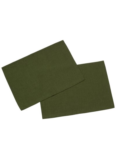 Textil Uni TREND set de table vert foncé, ensemble de 2, 35 x 50 cm