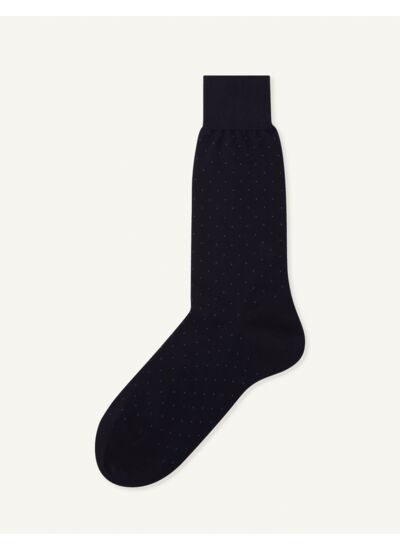 Chaussettes courtes à pois en fil d'Ecosse noir