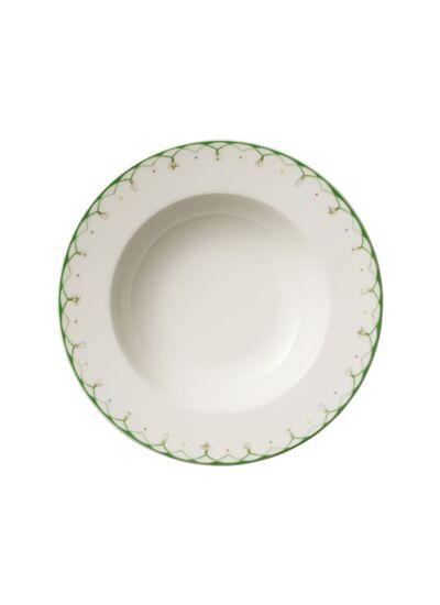 Colourful Spring assiette creuse, 25 cm, 456 ml, blanc/vert