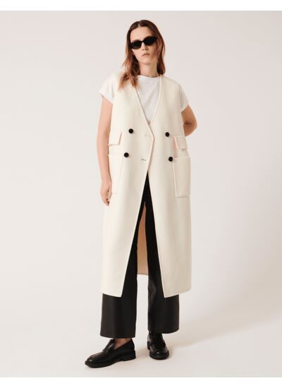 Manteau Madelinia Ecru en Laine