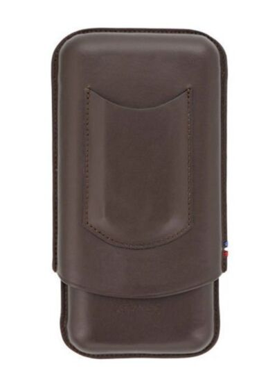 Etui 3 cigares cuir marron