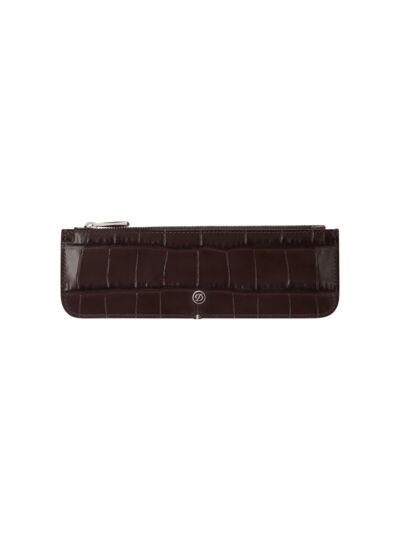 Indispensable - Etui à stylo zippé Croco Dandy Marron