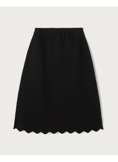 Jupe milano midi finition fantaisie - Femme - NOIR