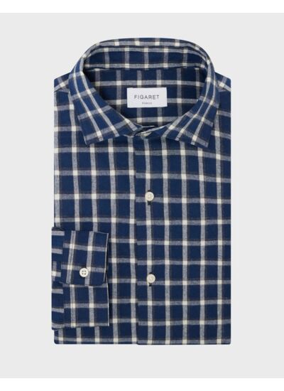 Chemise Aristote à carreaux marine