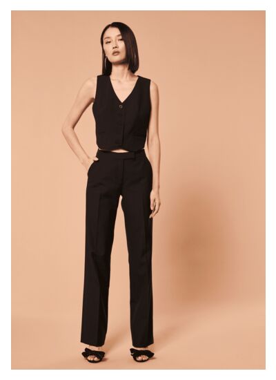 Pantalon Peter-noir en laine froide