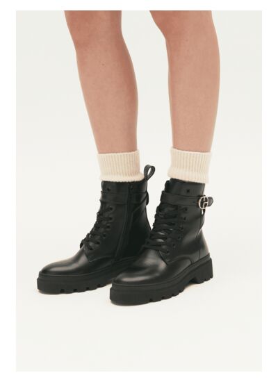 Bottines cuir noir