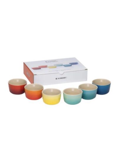 Set de 6 mini ramequins arc-en-ciel 100ml en céramique