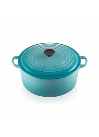 Cocotte ronde 24cm en fonte émaillée bleu caraïbes